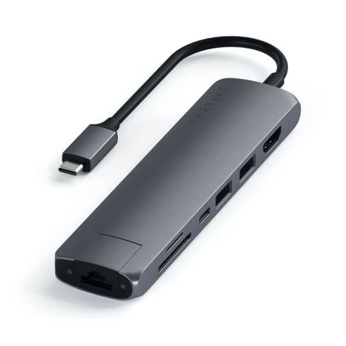 Satechi USB-C Slim Multiport With Ethernet Adapter (V3) (Space Grey) - Digital3d.com.au